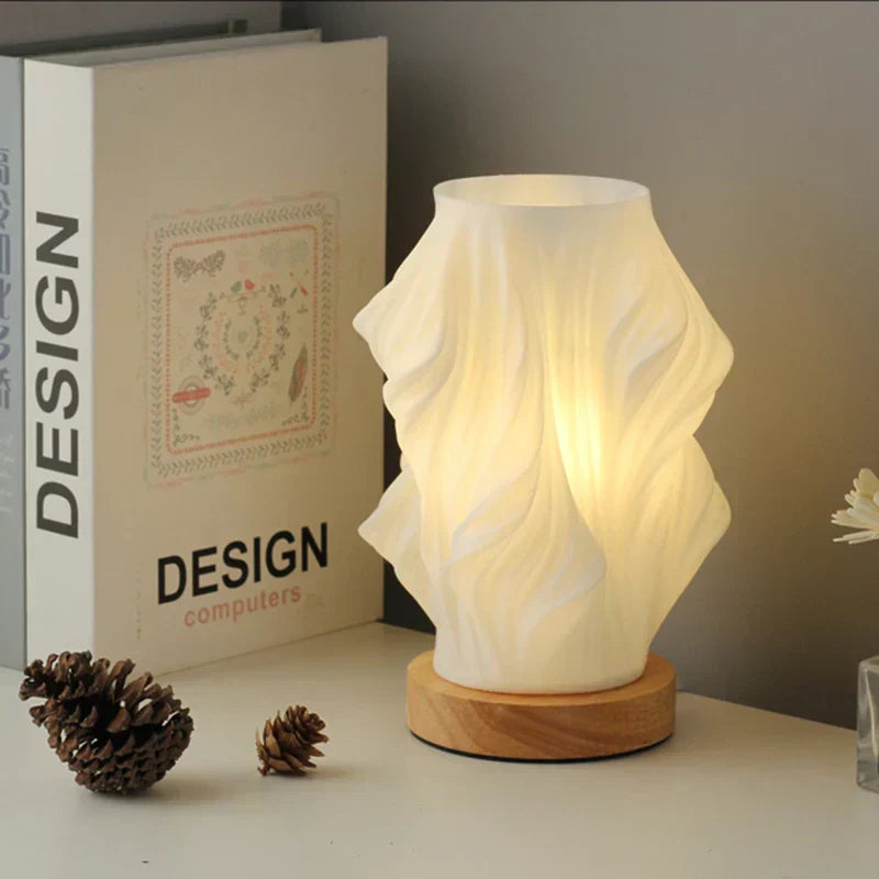BowLift | LunaSwirl | Luxury Modern Swirl LED Table Lamp – Elegant Ambient Lighting