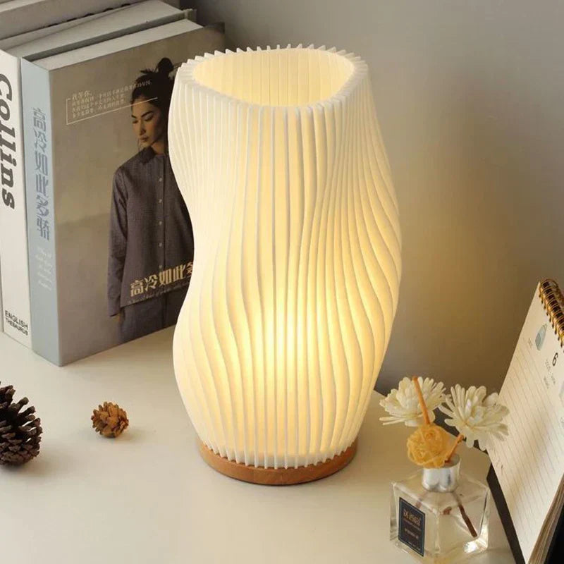 BowLift | LunaSwirl | Luxury Modern Swirl LED Table Lamp – Elegant Ambient Lighting