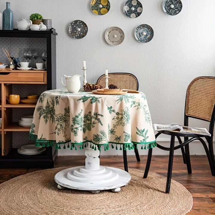 BowLift | Pine Cone Print Round Tablecloth
