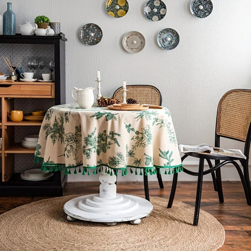 BowLift | Pine Cone Print Round Tablecloth