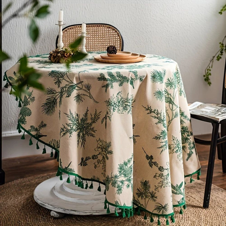 BowLift | Pine Cone Print Round Tablecloth