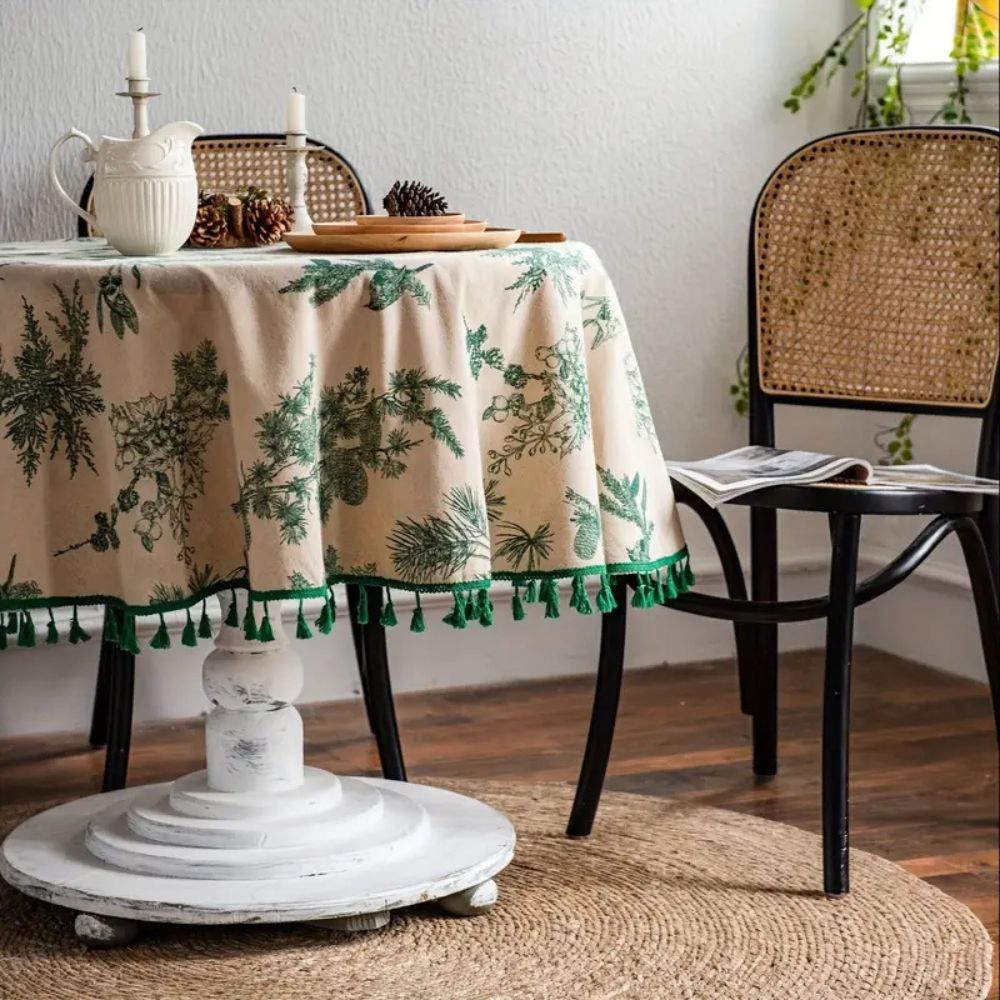 BowLift | Pine Cone Print Round Tablecloth