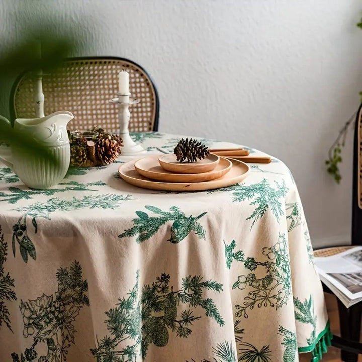 BowLift | Pine Cone Print Round Tablecloth