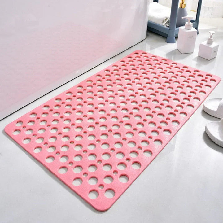 Non-Slip Shower Mat with Suction Cups and Drainage Holes, PVC and TPE