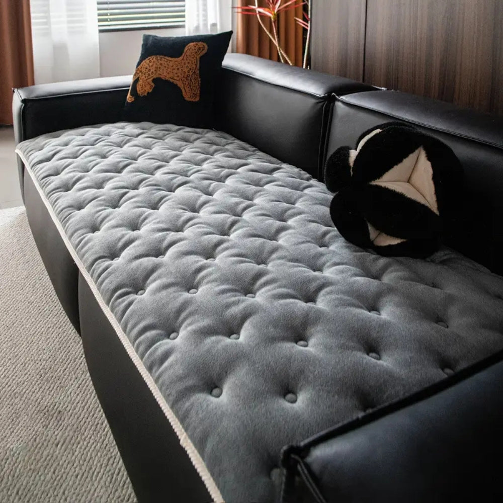 BowLift | Plush Button-Tufted Sofa Cover
