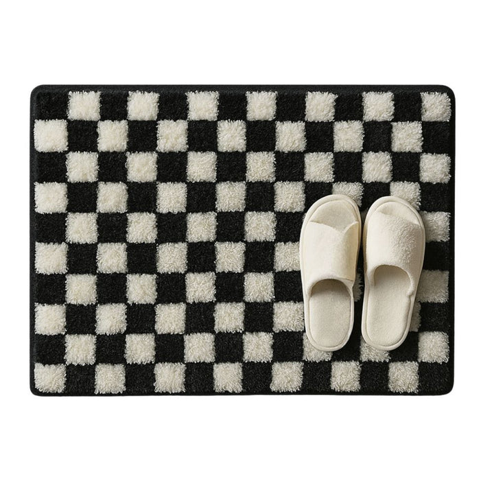 BowLift | Plush Checkered Grid Bath Mat
