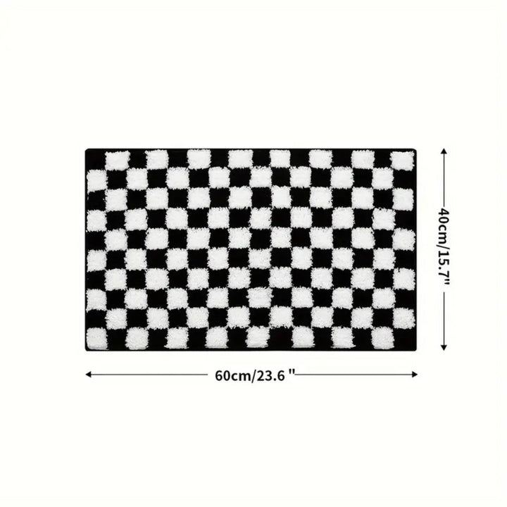 BowLift | Plush Checkered Grid Bath Mat