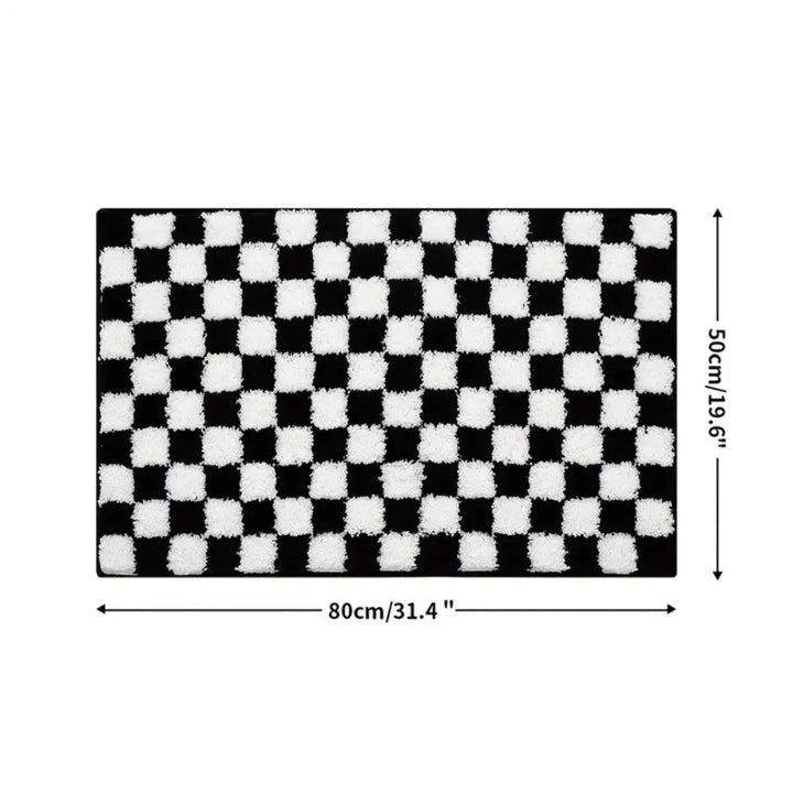 BowLift | Plush Checkered Grid Bath Mat