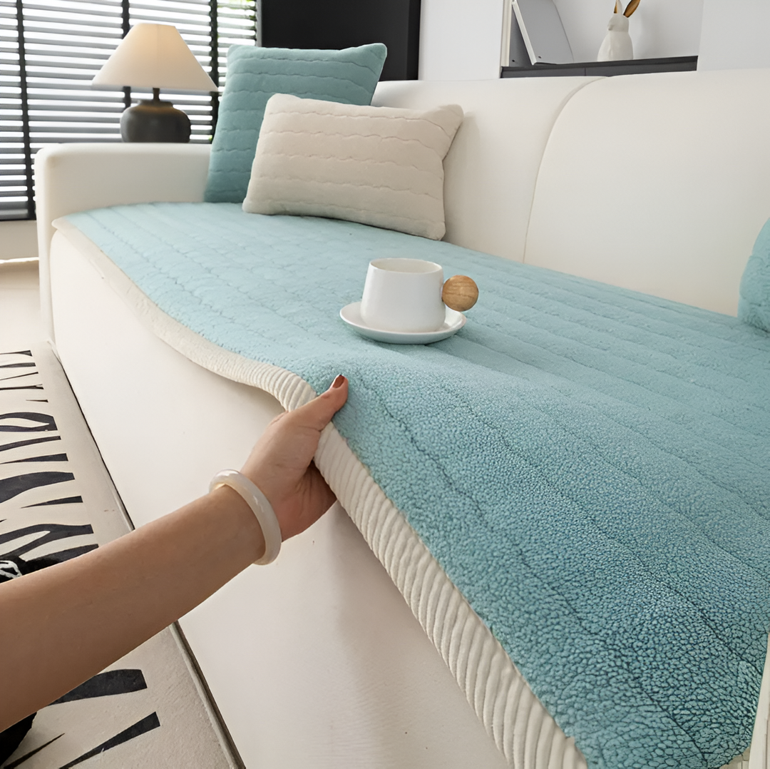 BowLift | PolyesPlush Non-Slip Sofa Cover – Pet-Friendly, Machine Washable Couch Protector