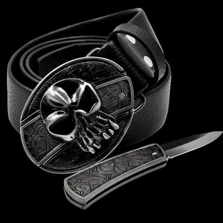 Men's Leather Punk Belt | Vintage Metal Buckle Designs