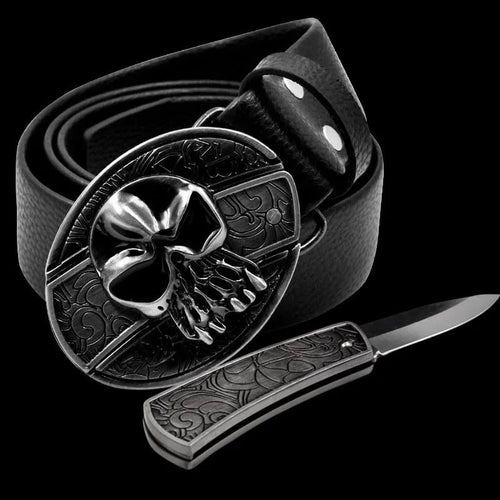 Men's Leather Punk Belt | Vintage Metal Buckle Designs