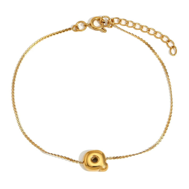 BowLift | Dainty Bubble Letter Initial Bracelet