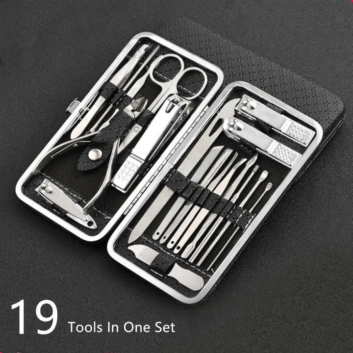 BowLift | LuxeTools 19-Piece Professional Stainless Steel Manicure & Pedicure Set