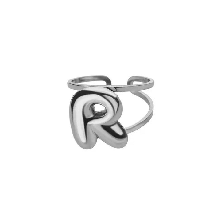BowLift | Adjustable Open Band Bubble Letter Initial Ring
