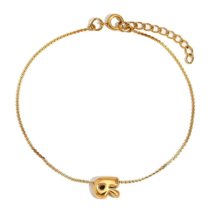 BowLift | Dainty Bubble Letter Initial Bracelet