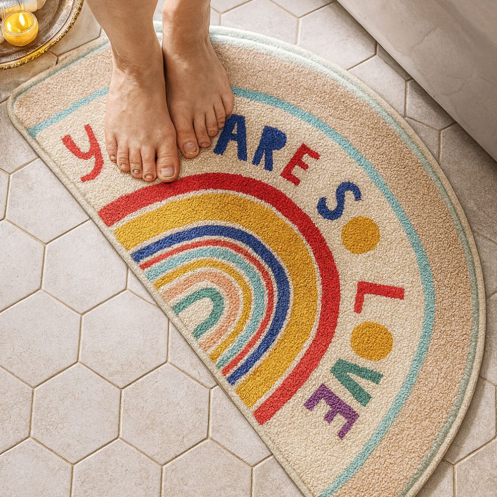 BowLift | Rainbow Glow Half-Moon Bath Mat