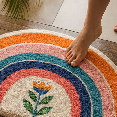 BowLift | Rainbow Glow Half-Moon Bath Mat