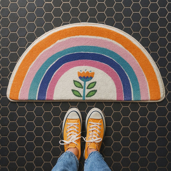 BowLift | Rainbow Glow Half-Moon Bath Mat