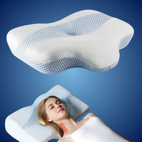 RestAlign Neck Pain Orthopedic Pillow | Cervical Cooling Memory Foam Pillow - Neck Pain Relief - Spinal Alignment Support Pillow Bowlift