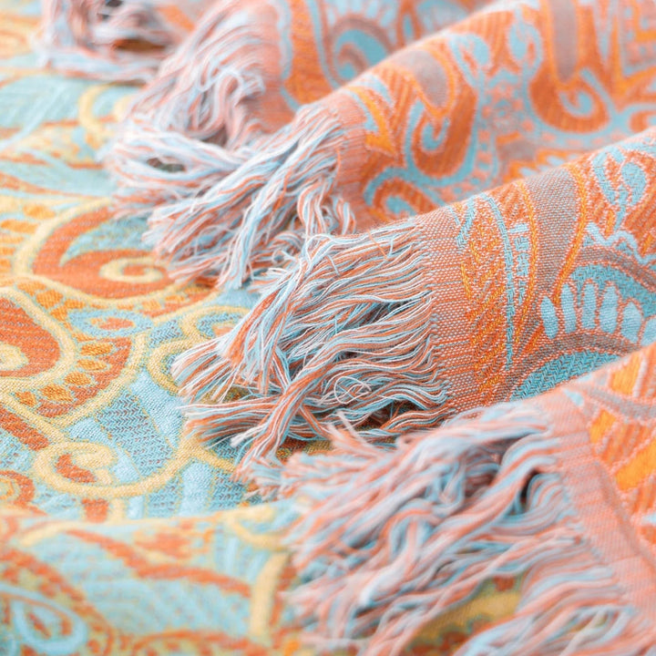 BowLift | Reversible Paisley Bohemian Cotton Blanket