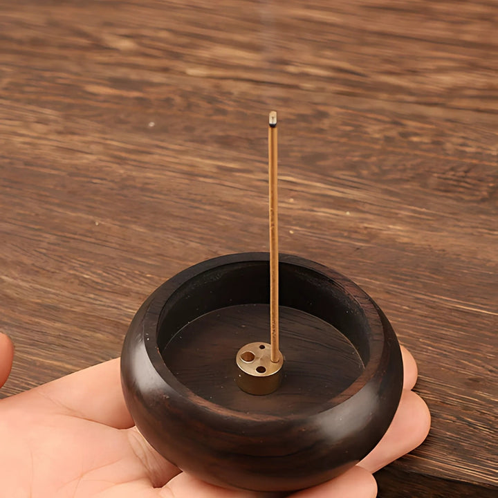 BowLift | Round Solid Wood Incense Stick Holder