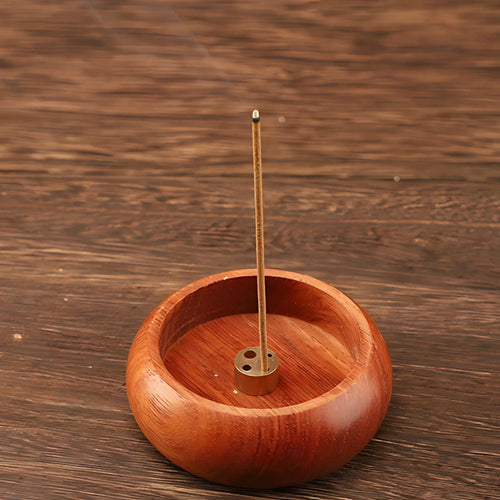 BowLift | Round Solid Wood Incense Stick Holder
