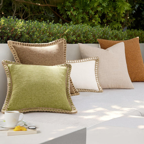 BowLift | Rustic Linen Trim Decorative Cushion Cover