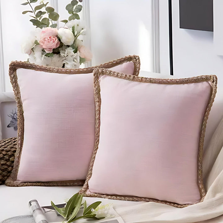 BowLift | Rustic Linen Trim Decorative Cushion Cover