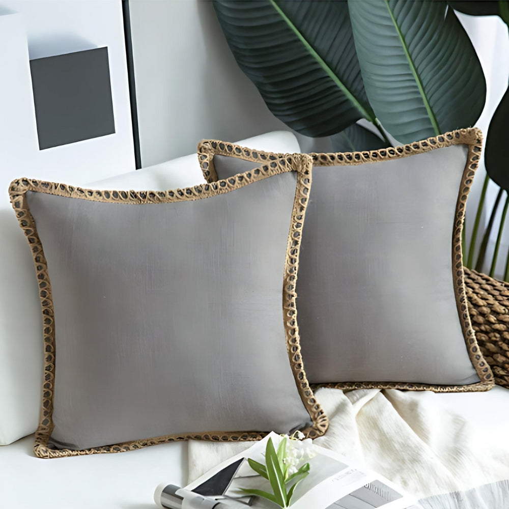 BowLift | Rustic Linen Trim Decorative Cushion Cover