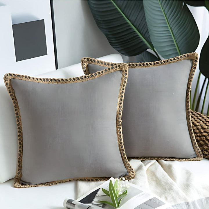 BowLift | Rustic Linen Trim Decorative Cushion Cover
