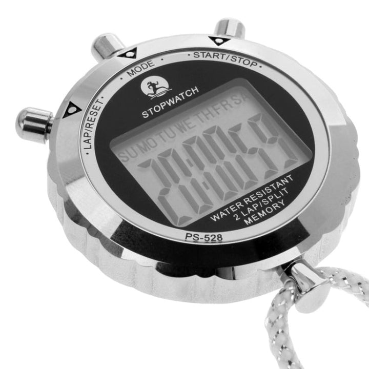 BowLift | PS528 Metal Stopwatch Professional Chronograph Handheld Digital LCD Sports Counter Timer with Strap