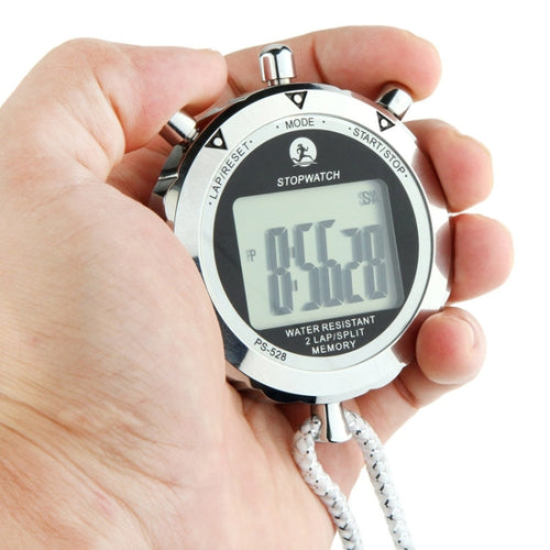 BowLift | PS528 Metal Stopwatch Professional Chronograph Handheld Digital LCD Sports Counter Timer with Strap