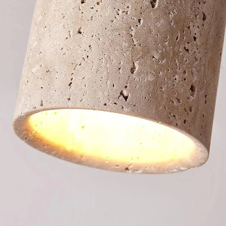 BowLift | Travertine ceiling light - Refined elegance - Soft light - Unique design