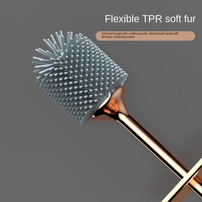 BowLift | CleanFlex Toilet Brush Set | Wall-mounted without drilling | Deep cleaning with soft TPR bristles