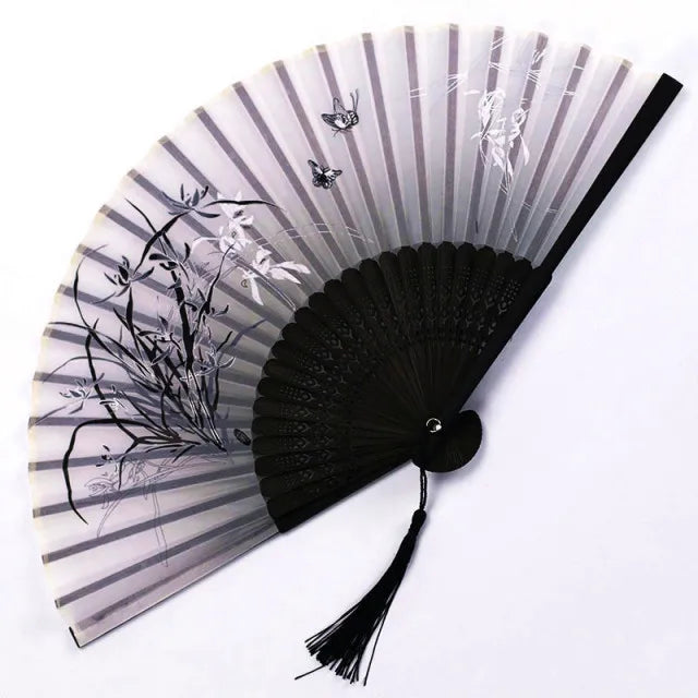 Traditional Japanese Style Floral Hand Fan | Bowlift