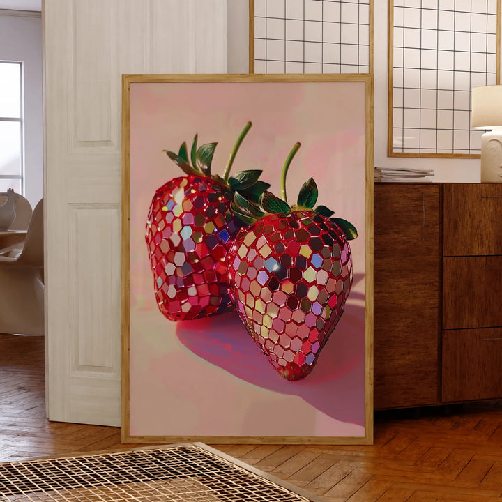Disco Strawberry Wall Art | Bowlift