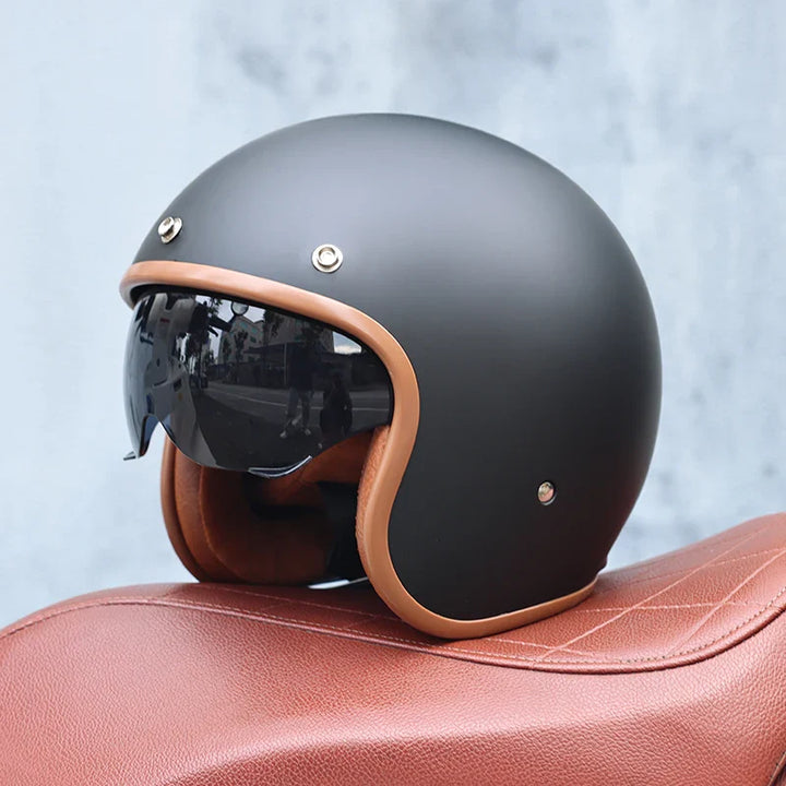 BowLift | Retro Motorcycle Helmet 3/4 Open Face – Valor