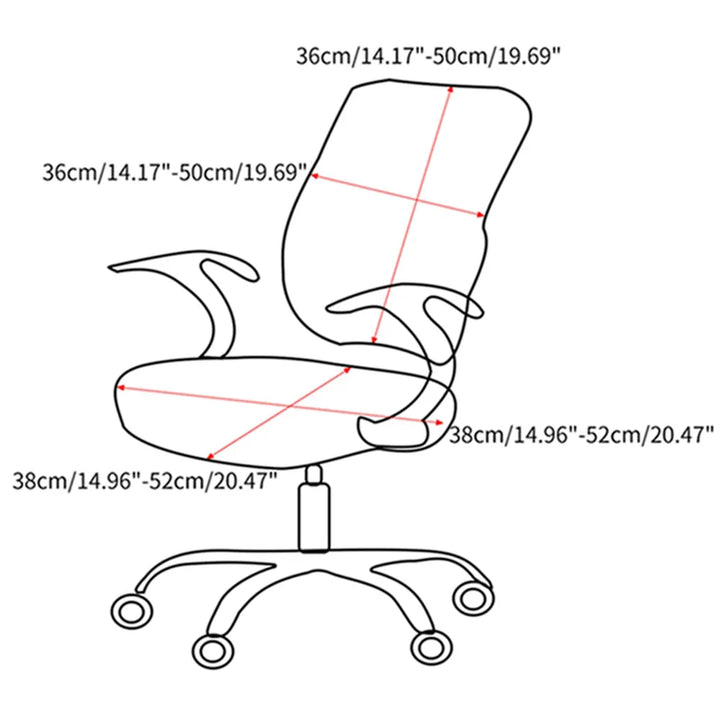 BowLift | 2-piece Split Office Rose Chair Covers