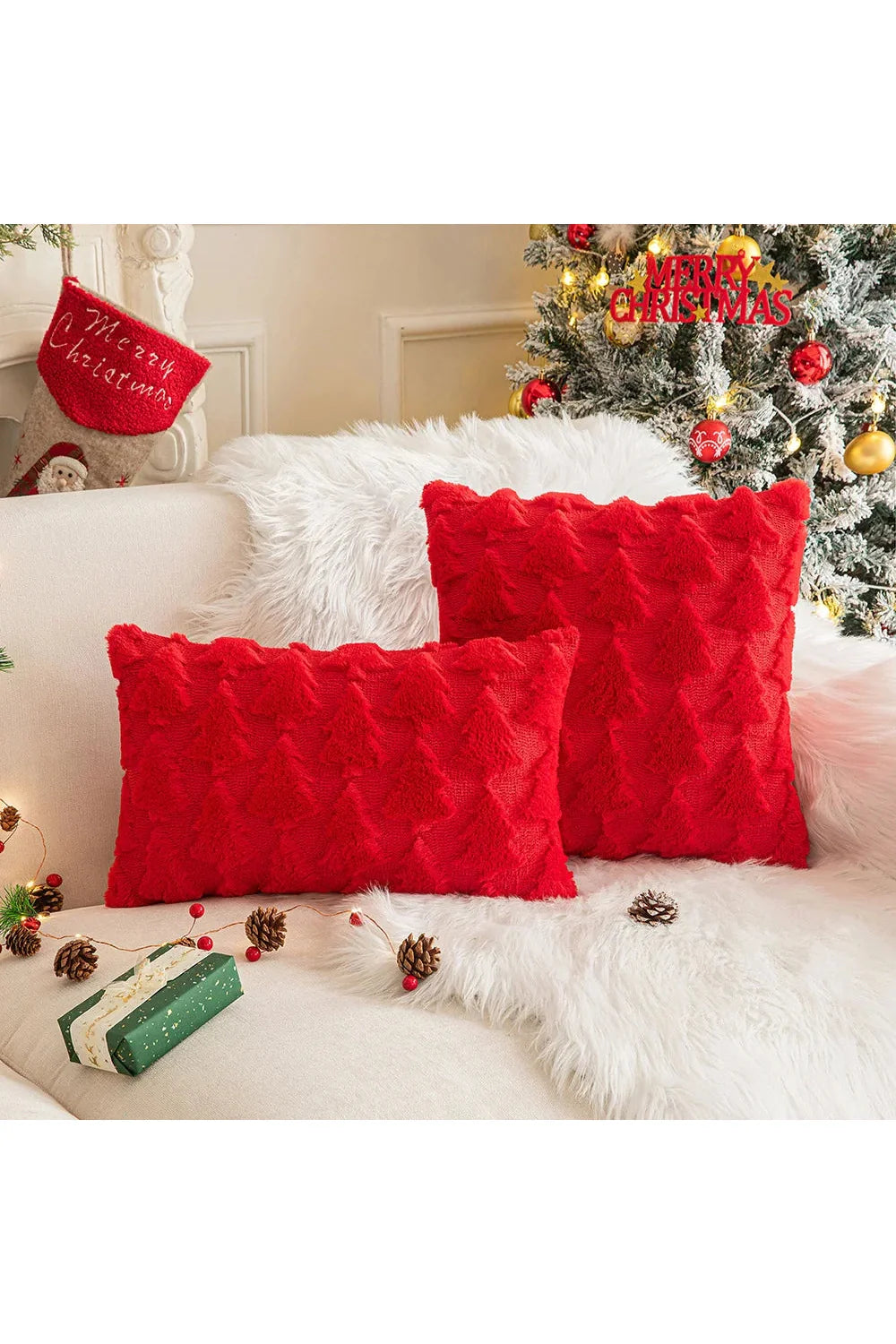 Plush Christmas pillowcase | Bowlift