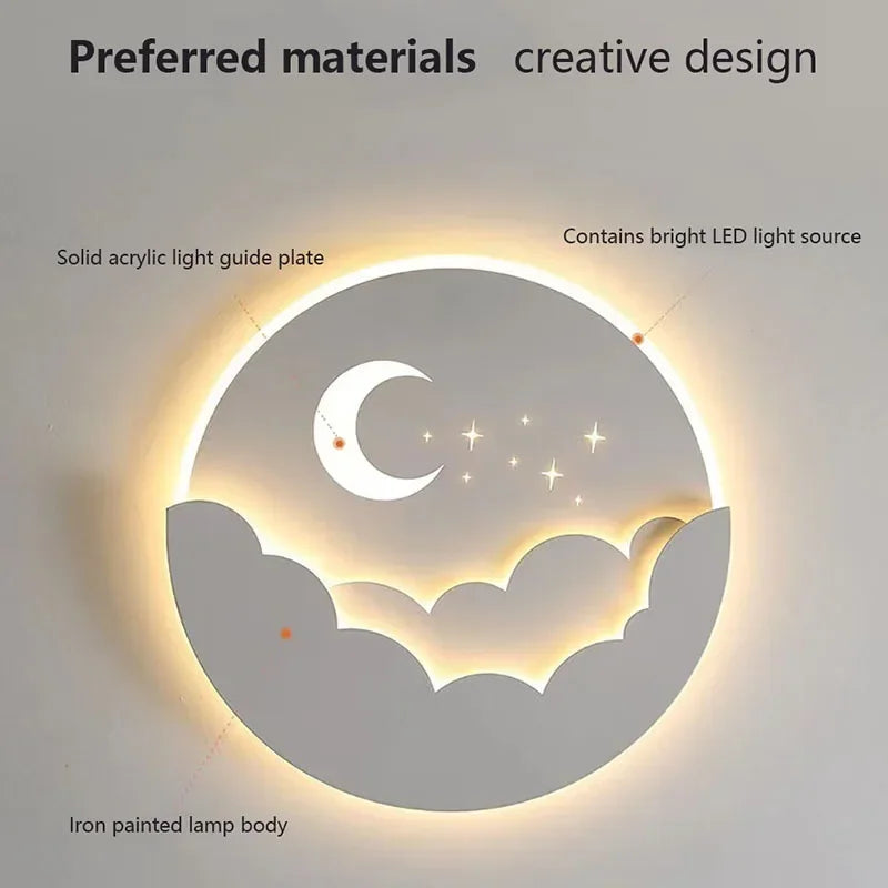 BowLift | Magical LED Wall Lamp – Moon & Stars Night Light