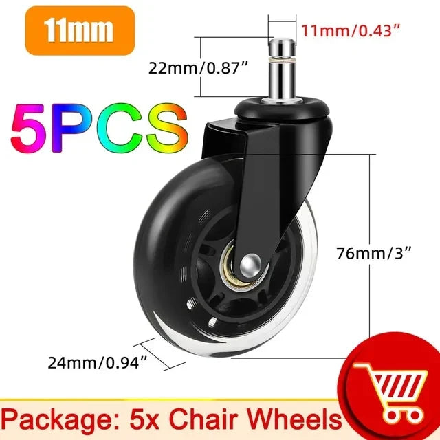 BowLift | Swivel Roller Office Chair Wheels  5PCS