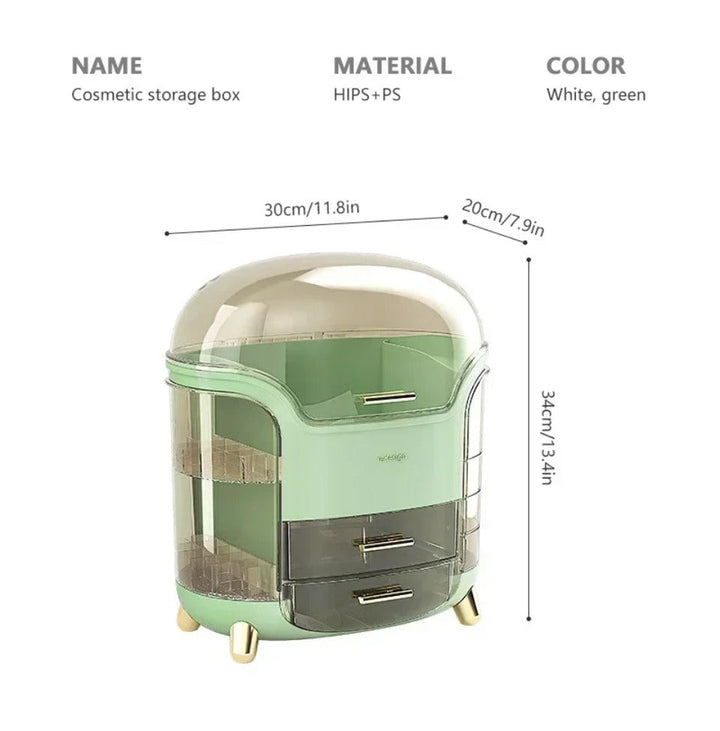 BowLift | Luxury Transparent Makeup Organizer with Sliding Doors and Drawers