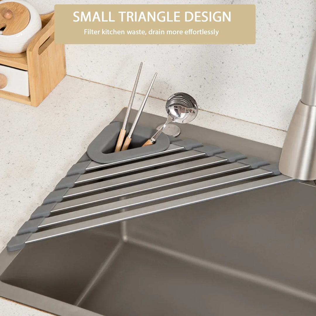 BowLift | Sink Mounted Triangle Drainage Rack Kitchen Storage Shelf