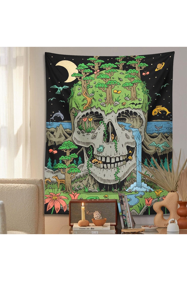 Skull Psychedelic Tapestry | Bowlift