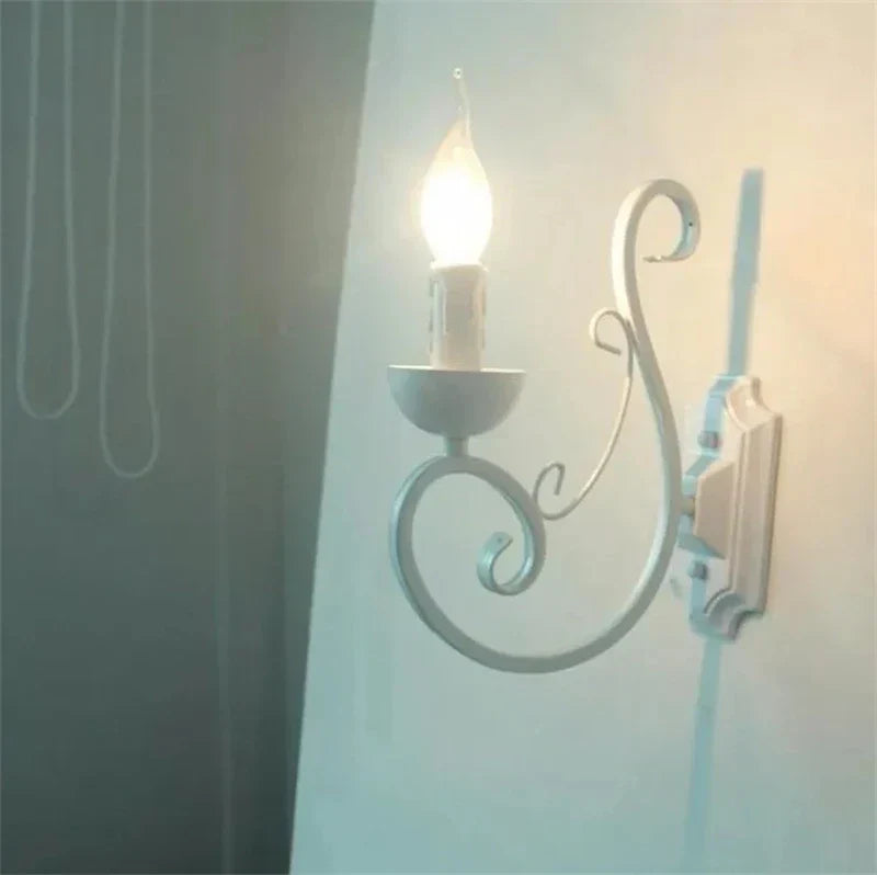 LuminousEra - White Wall Lamp with E14 Candle Light Bowlift
