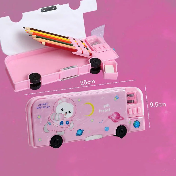BowLift | Cartoon Bus Multifunctional Kids Stationery Pencil Box
