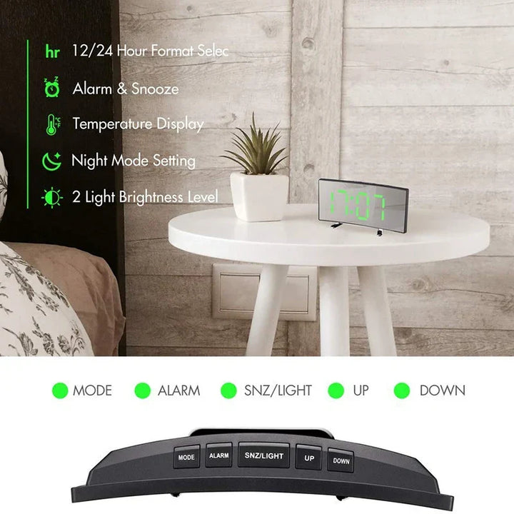BowLift | Curved Screen Digital Alarm Clock