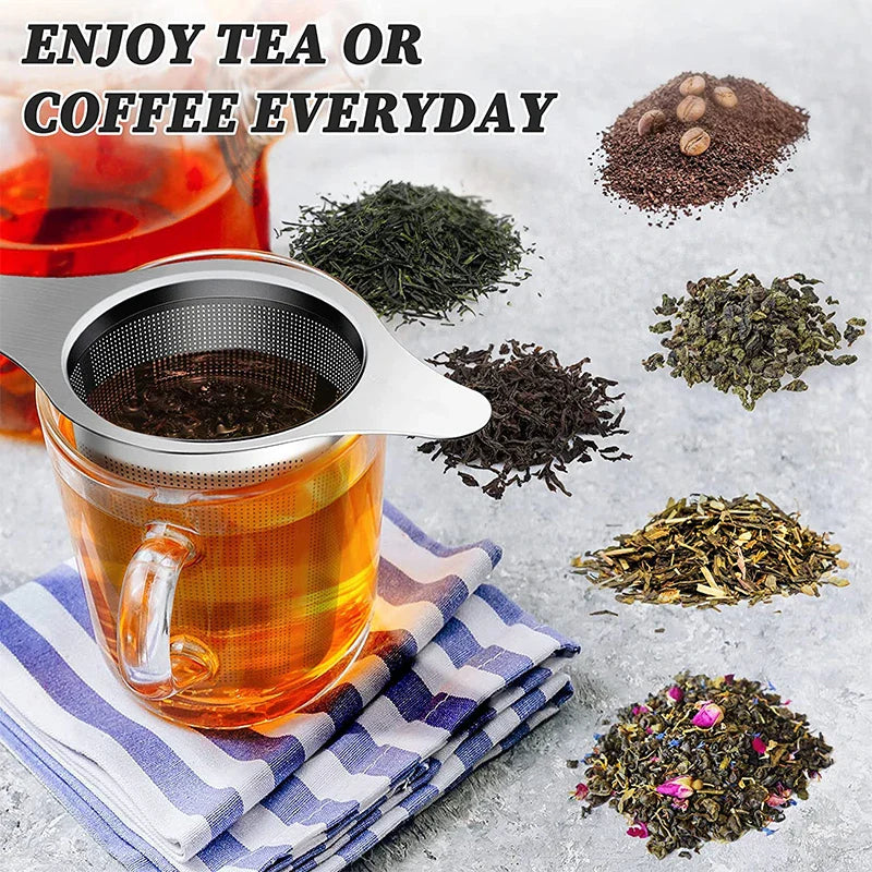 BowLift | Tea Egg LeafLuxe Stainless Steel | Extra Fine Mesh Tea Strainer | With Double Handles | For Loose Tea