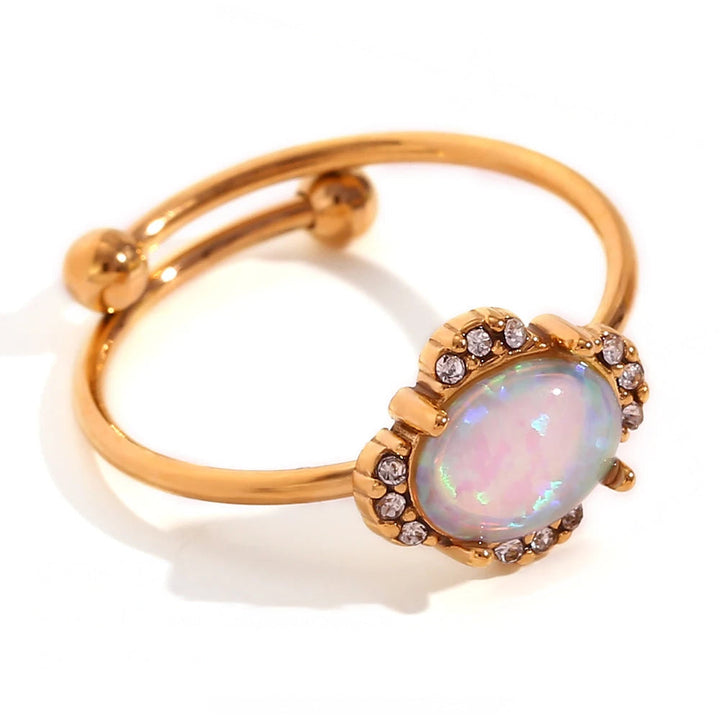 BowLift | Adjustable Diamond Accented Opal Iridescent Rings