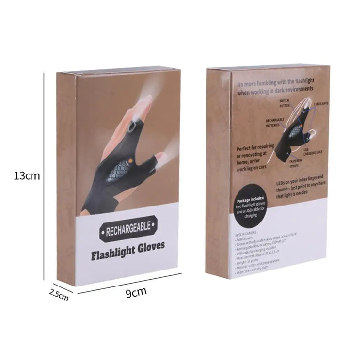 BowLift | Rechargeable Fingerless Repair Fishing LED Gloves